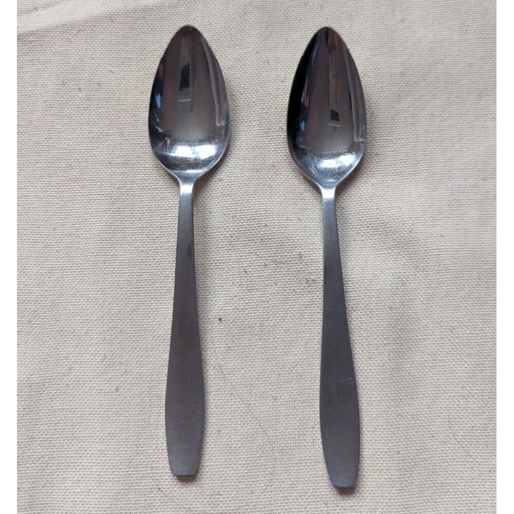 2 Stainless Fruit Spoons Serrated Grapefruit Spoon Flatware Spoon 18/10 japan